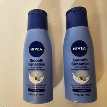 Nivea Smooth Sensation Body Lotion Shea Butter Dry Skin 2.5 fl.oz. (Lot of 2) - £13.16 GBP