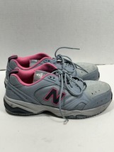 New Balance 627 Gray Pink Safety Toe Sneakers Laced Work Shoes Women’s SZ 10 - £23.17 GBP