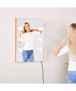 Wooden Wall Vanity Mirror Makeup Mirror Dressing Mirror with LED Bulbs, ... - £109.84 GBP