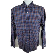 Ralph Lauren Button Up Shirt Men's Size M Long Sleeve Blue Plaid Classic Fit - £14.23 GBP