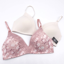 NEW Vince Camuto Womens 36C Wire Free Lace Trim Mold Bras VC18352 2pc Set - £19.06 GBP