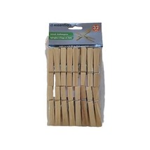 Wooden Laundry Wood Clothespins Clothes Pins Large Springs Regular 32 Pi... - £6.29 GBP