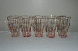 Vintage Depression Glass Pink Optic Fluted Tumblers Soda Glassware 1930s... - £58.26 GBP