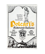 1972 Polcari&#39;s Italian Restaurant Advertisement Boston Causeway Street D... - $19.99