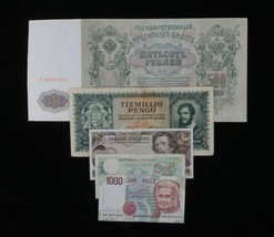 Lot De 5 Billets Des Nations Européennes // Autriche Hongrie Italie Russie - £42.21 GBP