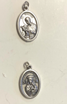 Saint Gerard Majella &amp; Our Lady of Perpetual Help Silver tone Medal, New - $2.97