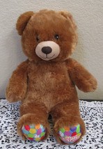 Build A Bear 16” Happy Birthday Reddish Teddy Bear Plush Balloon Print Feet - $14.84