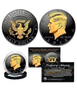 2023 Black RUTHENIUM JFK Half Dollar U.S. Coin 2-SIDED 24K Gold (D-MINT) - $19.95