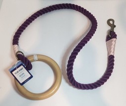 Top Paw Explorer Collection Rope Dog Leash  Wooden Handle 4ft NWT Purple... - £6.16 GBP