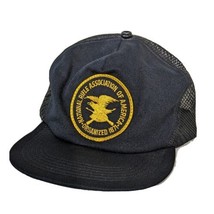 Vintage NRA Trucker Patch Hat Black Cheese Snapback Made USA - £19.65 GBP