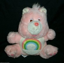 9" Vintage 1984 Care Bears Cheer Bear Pink Rainbow Stuffed Animal Plush Toy Bank - $23.75