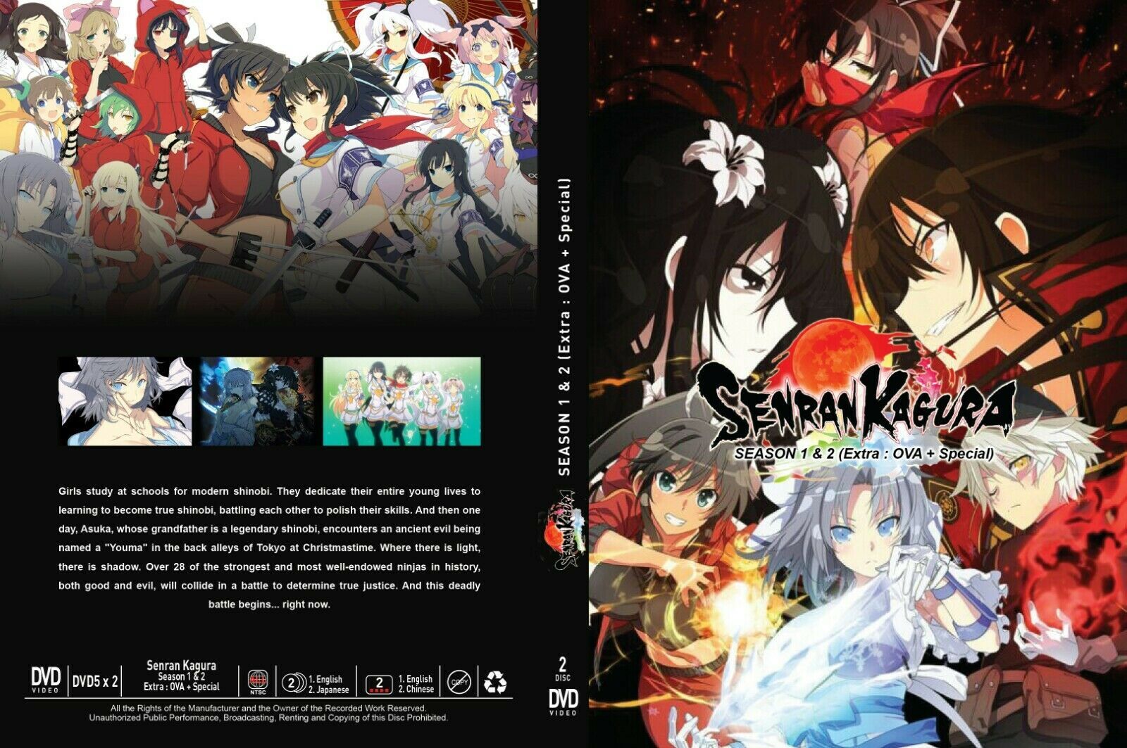 DVD Anime Senran Kagura Season 1+2 (Vol. 1-24 End+ OVA + Special) English Dubbed Item image 3
