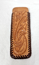 Vintage Tooled Leather Floral Scroll Comb Holder Handmade 5 1/8 x 1 7/8 ... - $267.66 MXN