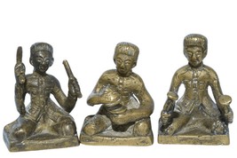 Antique Thai Bronze Miniature Musicians - $114.35