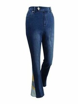 INC International Concepts Women&#39;s Patchwork-Inset Flare Jeans (8, Indigo) - £25.68 GBP
