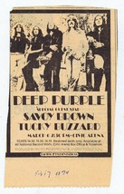 ORIGINAL Vintage 1974 Deep Purple Pittsburgh Concert Newspaper Ad - £39.41 GBP