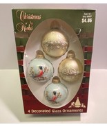 4 CBK Winter Snow Red Robins and Gold Love Birds Christmas Ornaments 2 5... - $18.61