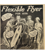 1936 Flexible Flyer Advertisement Toboggan Sled Winter Fun S.L. Allen E90F1 - $374.96 MXN