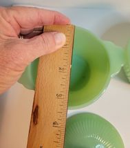 Fire King Jadeite Cream & Sugar Set with Lid Ribbed Pattern image 9