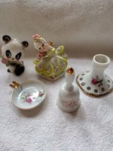 Lefton China Japan/USA five pieces, Saturday&#39;s Child, bell, candle holder, A/T - £39.84 GBP