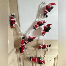 Santa rope climbing garland 2 ropes large figures backpacks traditional ... - $38.22