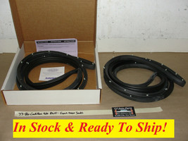 77-86 Cadillac 4 Dr Gm Rwd Front Molded Door Seals With White Clips - LM18-L/WC - $98.99