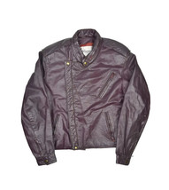 Vintage Wilson Leather Jacket Men S 42 Burgundy Cafe Racer Motorcycle Asymmetric - £28.24 GBP