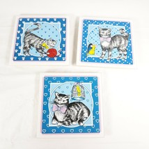 Cat Trivet Coasters Set of 3 Tile Trivets - $19.40