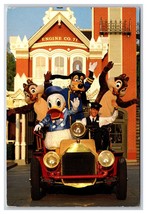 Main Street USA Fire Truck Donald Goofy Disney World Continental Postcard O21 - £3.14 GBP