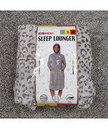 32 Degrees Sleep Lounger Women S/M Gray Velour Leopard Hooded Robe Hoodi... - £12.56 GBP