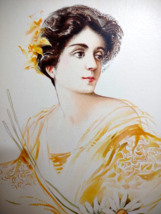 Eleanora Duse Victorian Art Print Flower Women Eminent Actresses 1904 Maud Stumm - $63.18