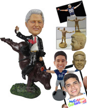 Personalized Bobblehead Bull Rider Giving It To The Bull - Sports &amp; Hobbies Anim - £125.08 GBP