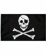 Outdoor Sport Pirate (Jolly Roger with Patch) Flag - 3 Foot by 5 Foot Po... - €4,17 EUR