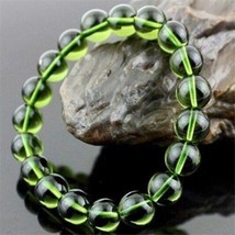 Natural Moldavite Green Aerolites Czech Crystal Stone Grinding Bead Brac... - £33.66 GBP