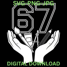 Funny Six Seven 67 Meme Gen Alpha Slang Hands gift lovers of drawing &amp; p... - $32.10 MXN