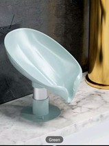 2pcs Soap Dish Holder Mount Self Drain Saver Suction Cup Leaf Shape Box ... - $10.58