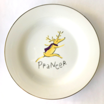 Pottery Barn Reindeer Prancer Whimsical Salad Dessert Plate Christmas Ho... - $19.34