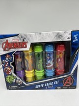 Marvel Avengers Super Chalk Set (5 Pack) NEW ideal for Sidewalk Blue Red... - $4.94