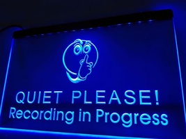 Recording in Progress Quiet Please Illuminated Led Neon Sign Home Decor - £20.77 GBP+