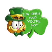 Garfield Pin St Patricks Day Im Irish Youre Not 1978 United Features Syndicate - £21.29 GBP
