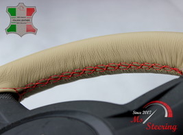 Fits Volvo XC60 13-13 Beige Leather Steering Wheel Cover, Diff Seam - £37.38 GBP