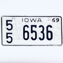 1969 United States Iowa Kossuth County Passenger License Plate 55 6536 - $18.80