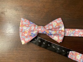 Tommy Hilfiger Bow Tie Silk Pink White Floral Pre Tied - £11.28 GBP