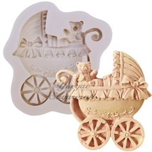 3D Baby Stroller Pram Carriage Silicone Mold Cake Fondant Molds Candy Mould - £9.93 GBP