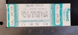 Metallica Guns N Roses - Vintage 9 24 1992 Oakland, Ca Mint Whole Concert Ticket - £23.59 GBP
