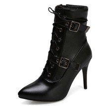 Fashion Ankle Boots For Women Hot 2021 Sexy Women&#39;s Ankle Boots Pointed Toe Buck - £61.28 GBP