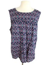 Sonoma Blouse Top Womens Size X-Large Multicolor Sleeveless Pullover Boat Neck - £14.80 GBP