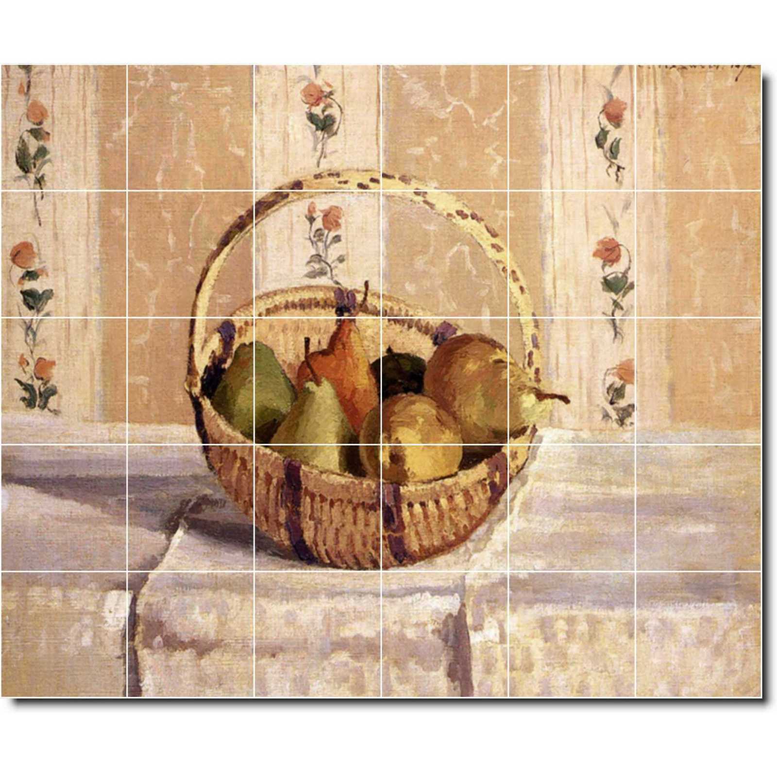 Pissarro camille still life apples and pears in a round basket