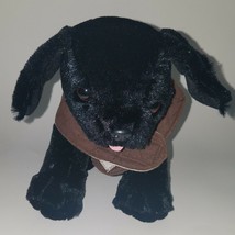 Melissa &amp; Doug Black Lab Puppy Dog Plush Labrador Retriever Brown Vest Service - £12.08 GBP