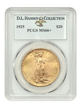 1925 $20 PCGS MS66+ ex: D.L. Hansen - $11,712.75